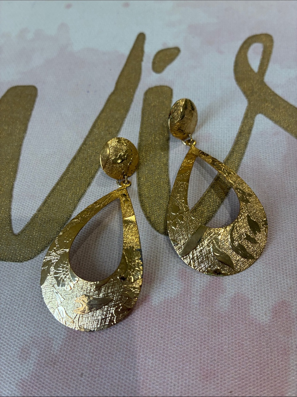 Gold Teardrop Dangle Earrings - Women Jewelry